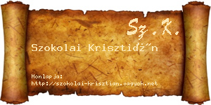 Szokolai Krisztián névjegykártya