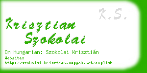 krisztian szokolai business card
